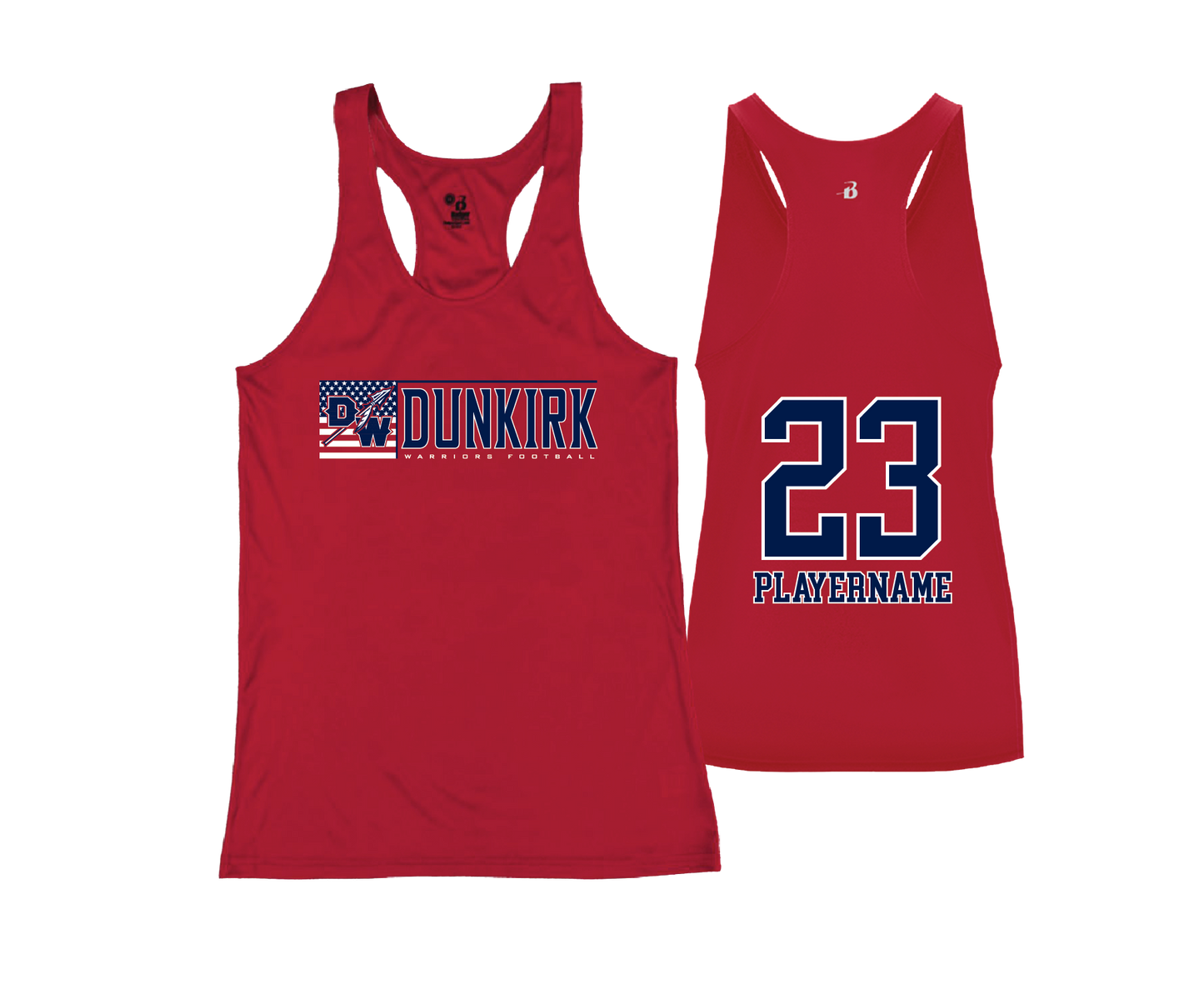 Dunkirk Warriors - DTF | Women's Performance Racerback