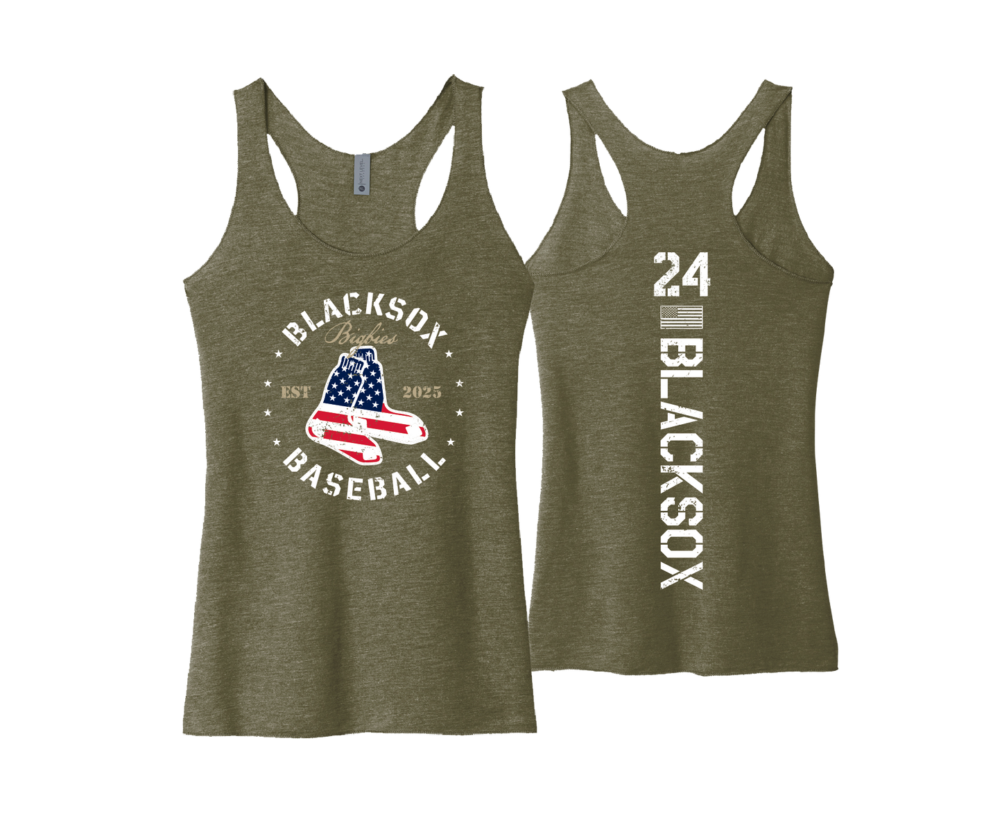 BSP Blacksox - MILITARY - DTF | Women's Next Level Apparel® Tri-Blend Racerback