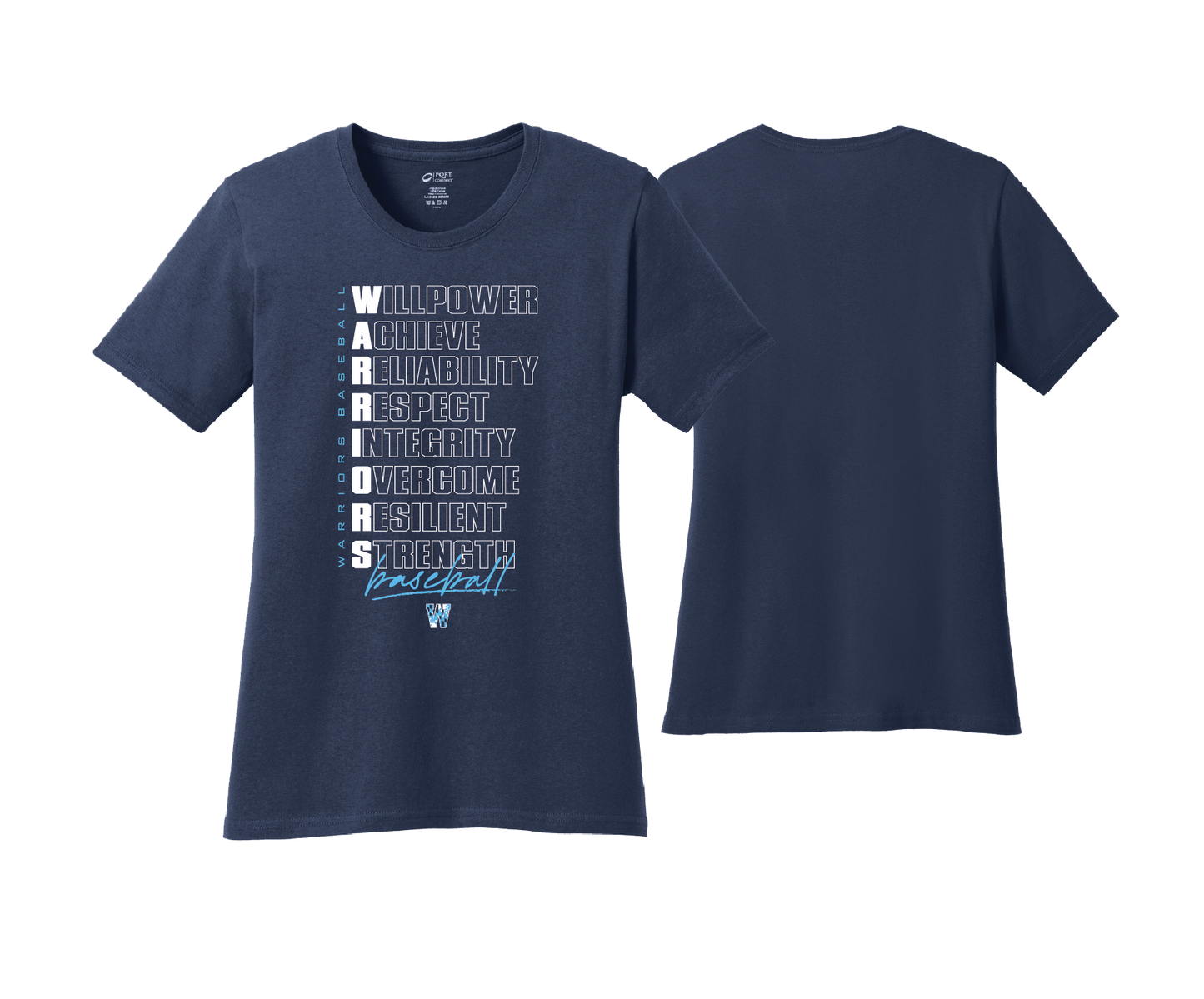 Warriors BCCC - NAVY - DTF | Women's Short Sleeve Cotton Tee