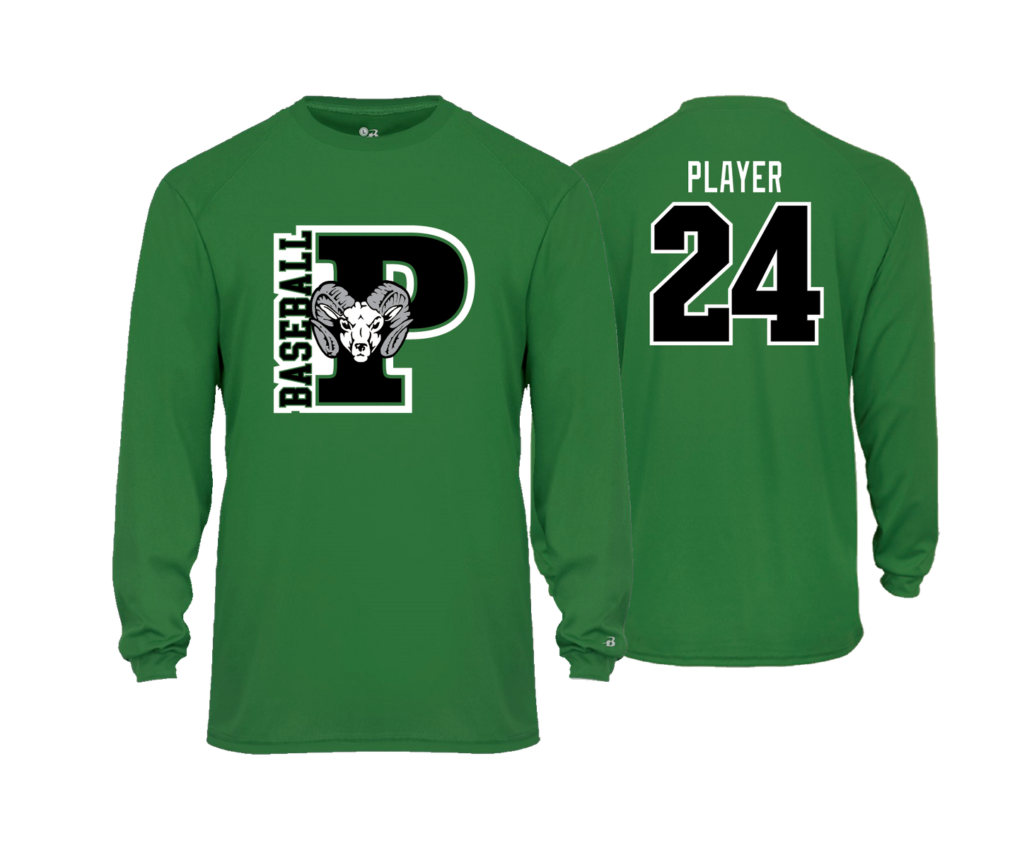 Parkside High School - BASEBALL - Kelly Green - DTF | Unisex Long Sleeve Performance Tee