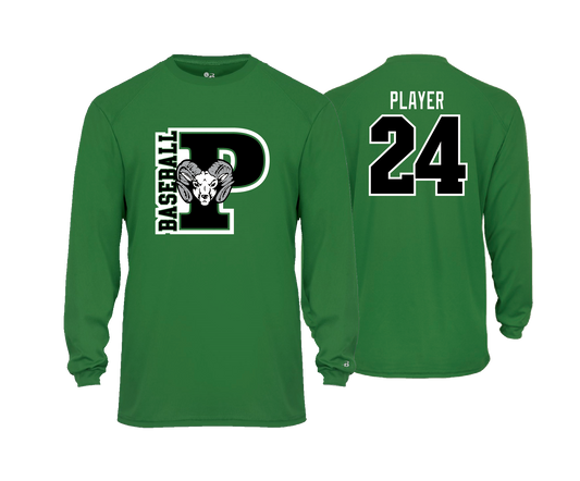 Parkside High School - BASEBALL - Kelly Green - DTF | Unisex Long Sleeve Performance Tee