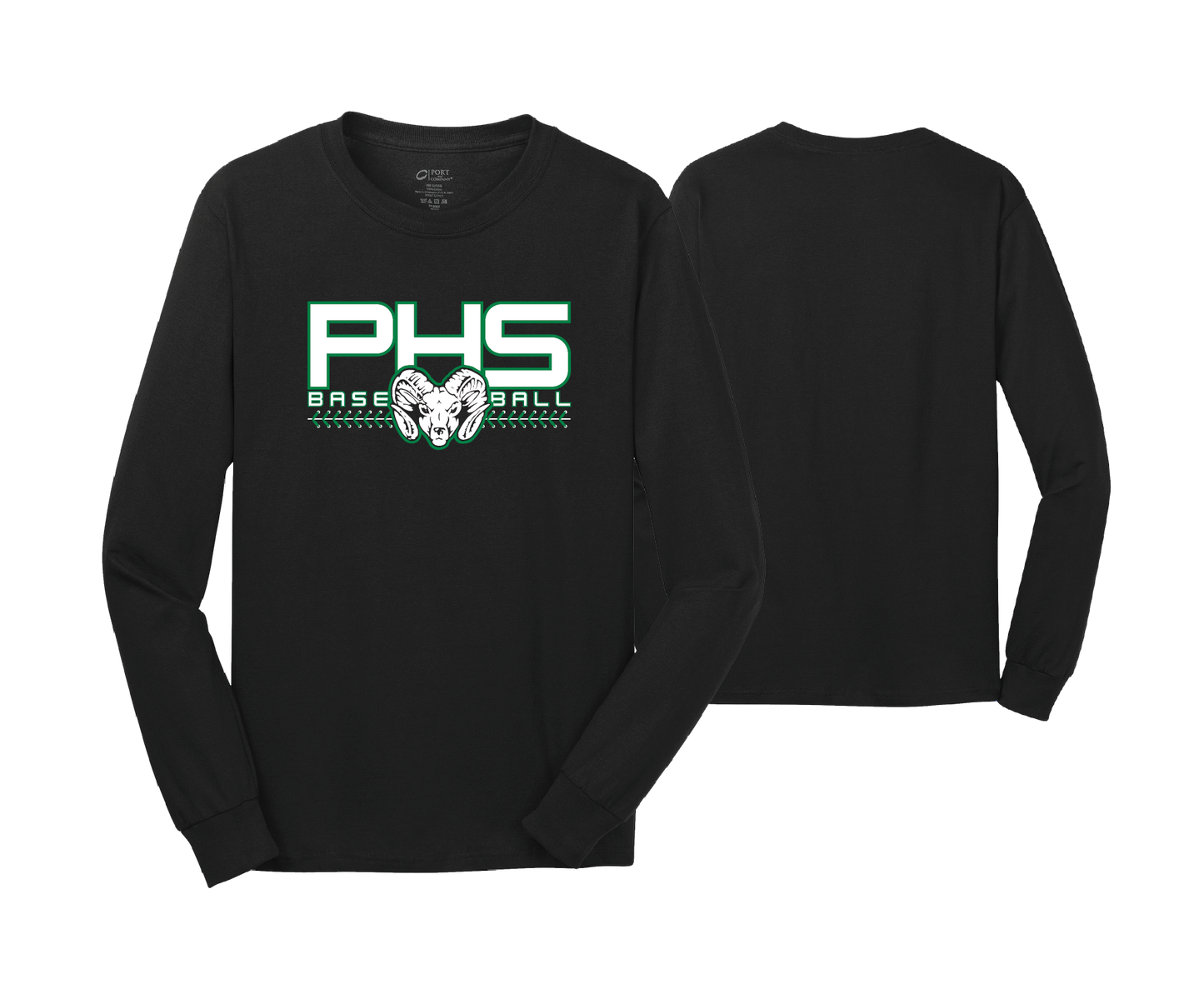 Parkside High School - BASEBALL - Black - DTF | Unisex Long Sleeve Cotton Tee