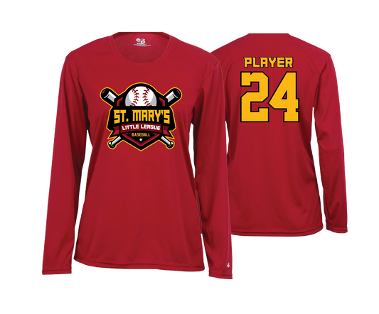St. Mary's Baseball - DTF | Women's Long Sleeve Performance Tee