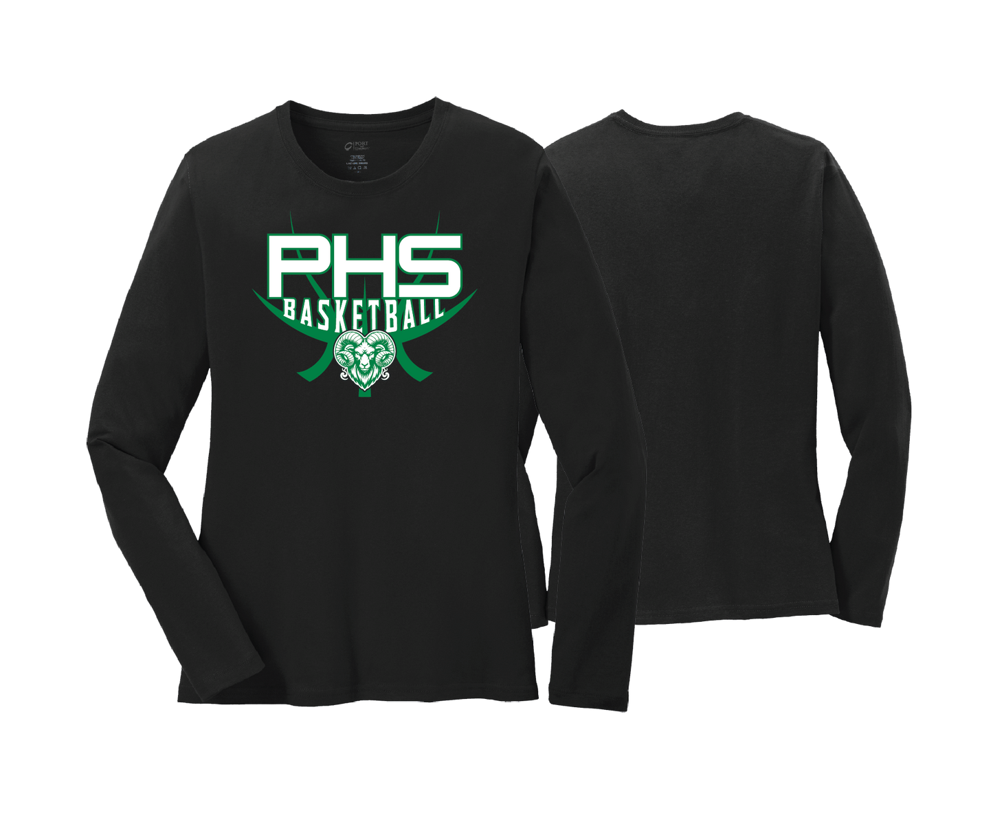 Parkside High School - BASKETBALL - Black - DTF | Women's Long Sleeve Cotton Tee