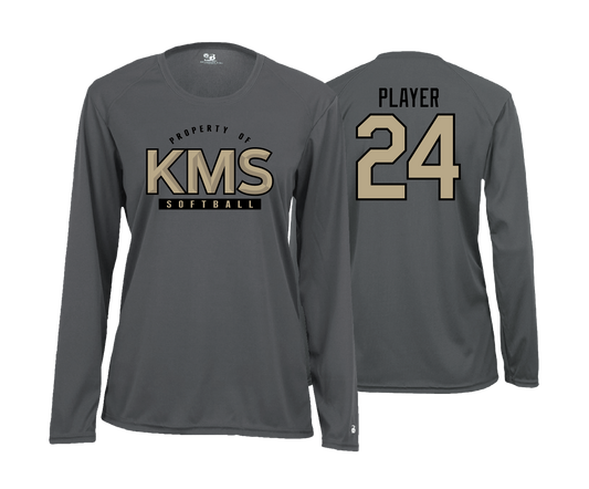 KMS Softball - DTF | Women's Long Sleeve Performance Tee