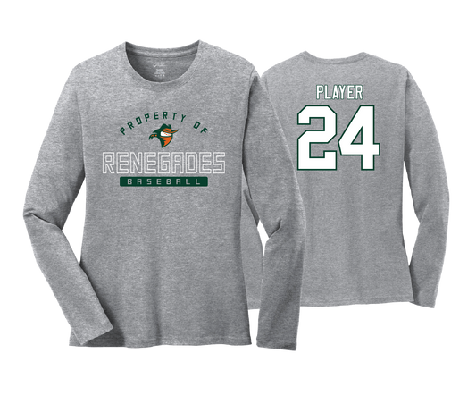 Renegades - Women's LS Heather Grey Cotton Tee