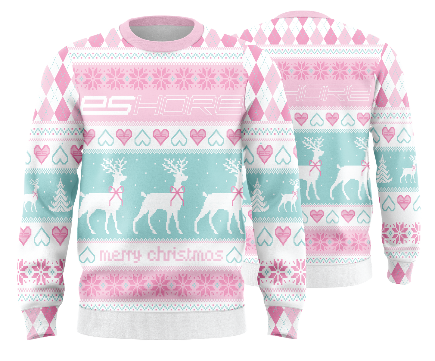 eShore Pink Ugly Christmas Sweater
