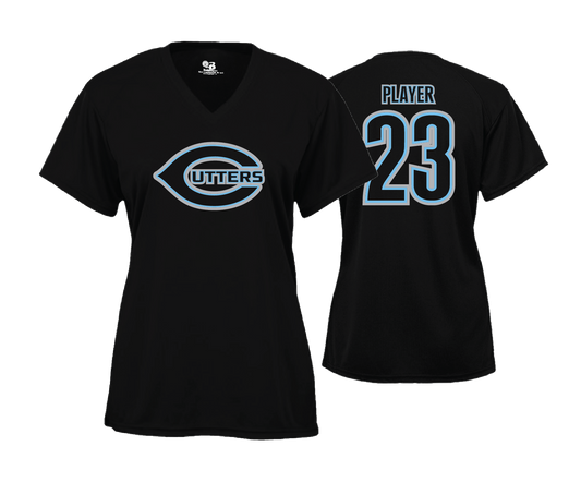 Calvert Cutters - DTF | Women's Short Sleeve V-Neck Performance Tee