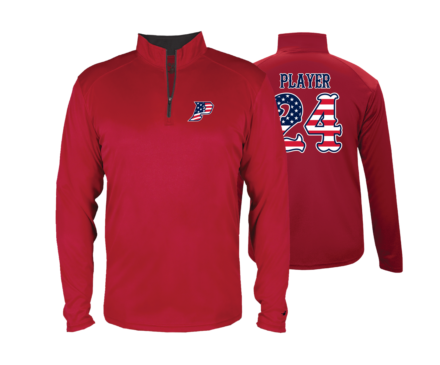 Patriots Baseball - DTF | Men's Long Sleeve Performance 1/4 Zip