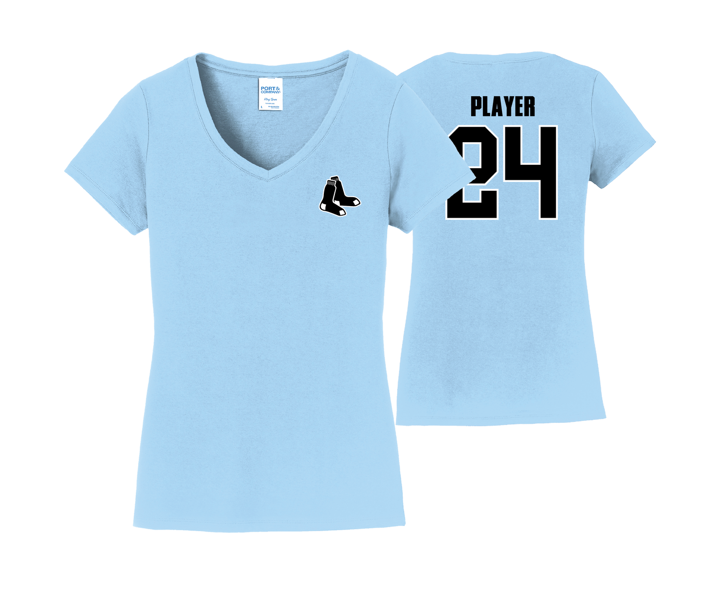 Black Sox Mom - Women's Cotton V neck