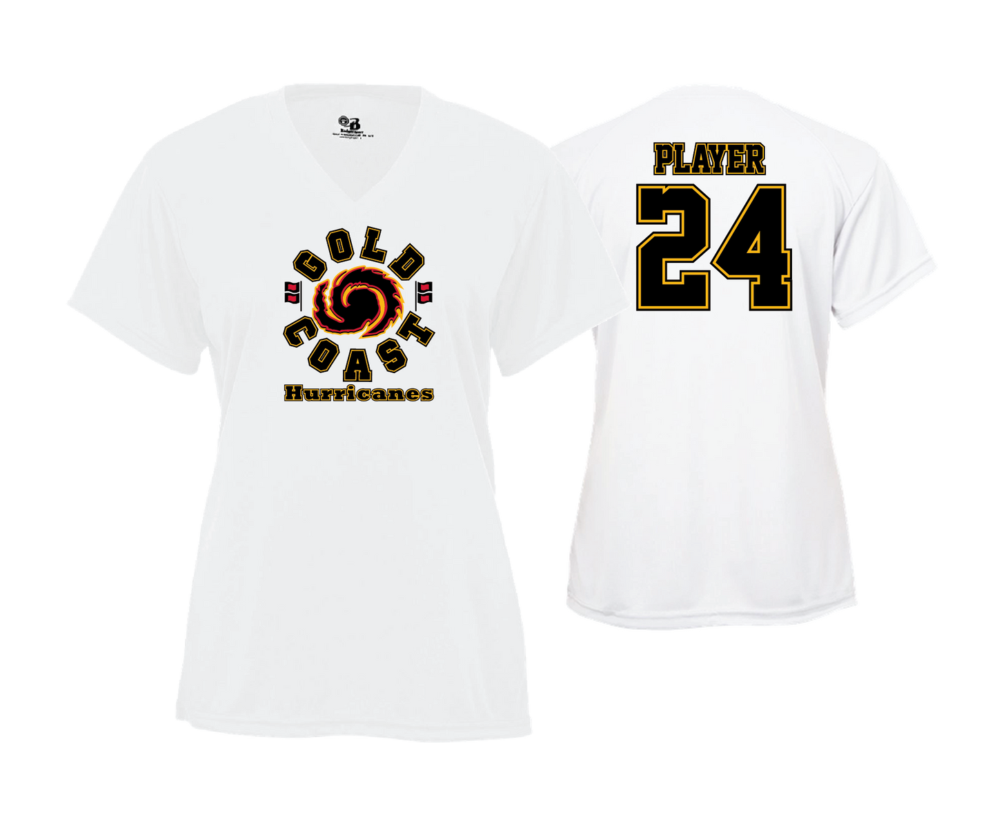 Gold Coast Hurricanes - DTF | Womens Short Sleeve V-Neck Performance Tee