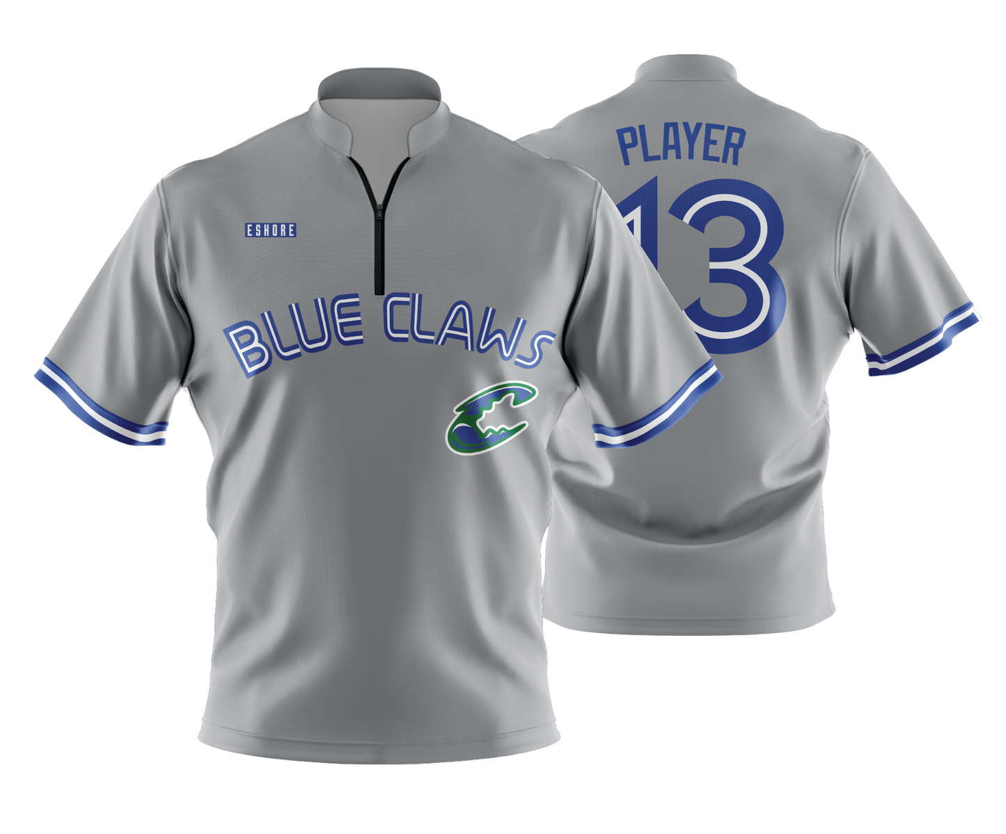 Chesapeake Blue Claws - FDS | Unisex Short Sleeve 1/4 Zip Batting Jacket