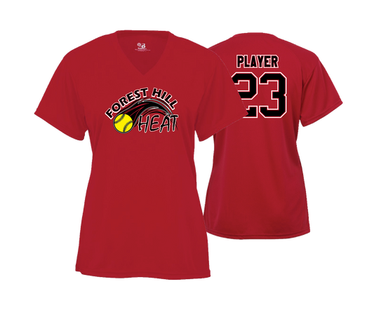 Forest Hill Heat - DTF | Women's Short Sleeve Performance V-Neck Tee