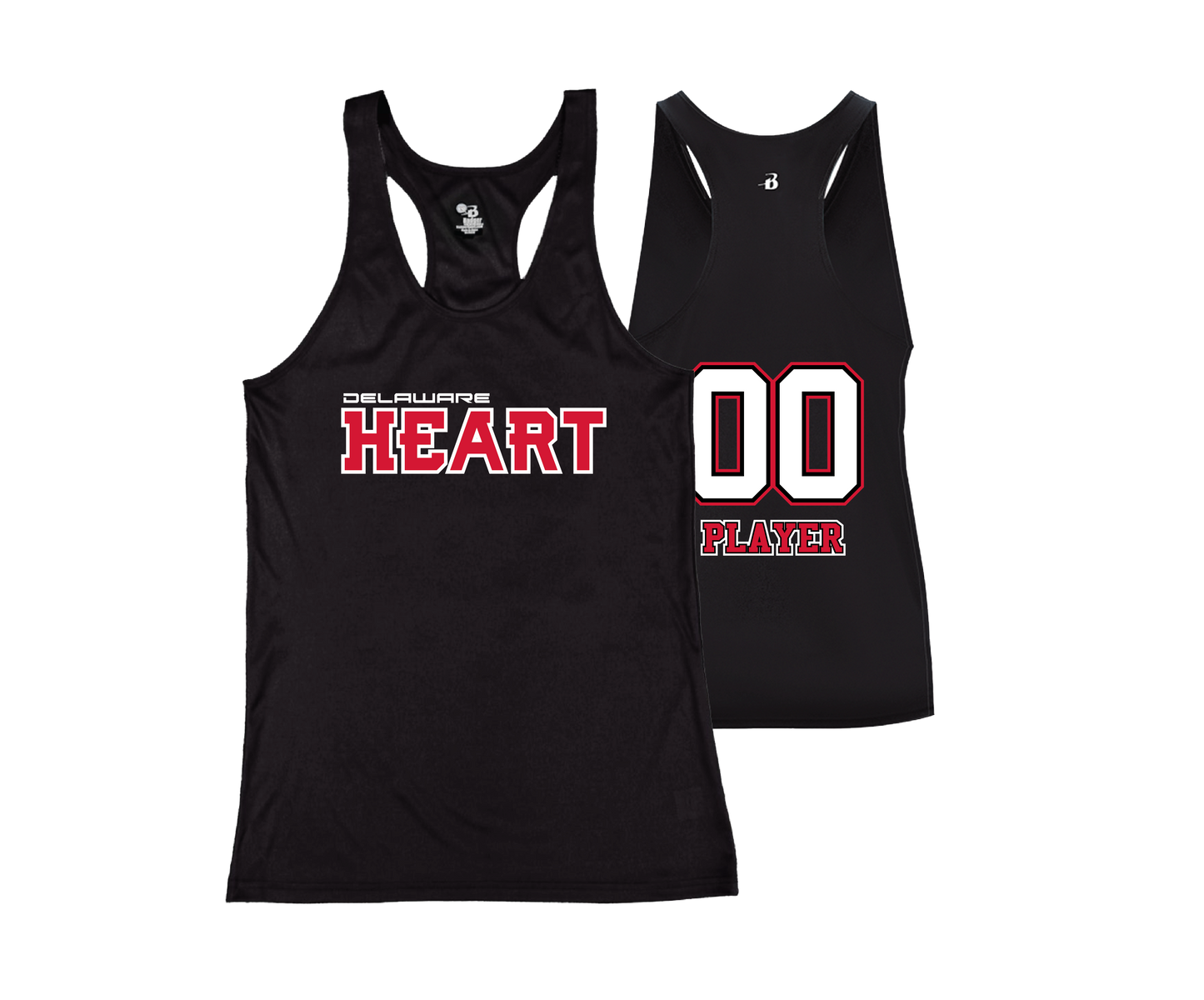 Delaware Heart - DTF Womens Performance Racerbank