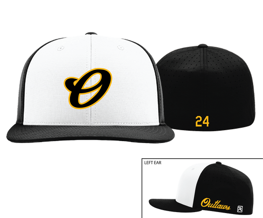 Outlaws - White & Black Fitted Hat