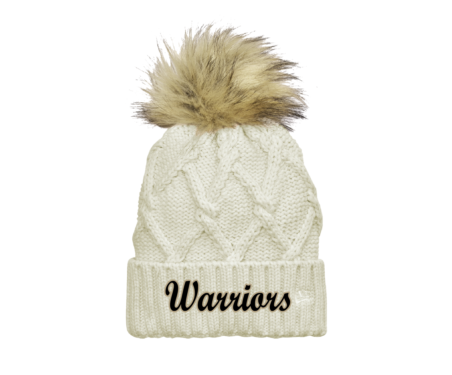 Warriors - Faux Fur Pom Beanie