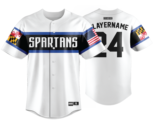 MSBL Spartans - WHITE - FDS | Unisex Full Button Jersey