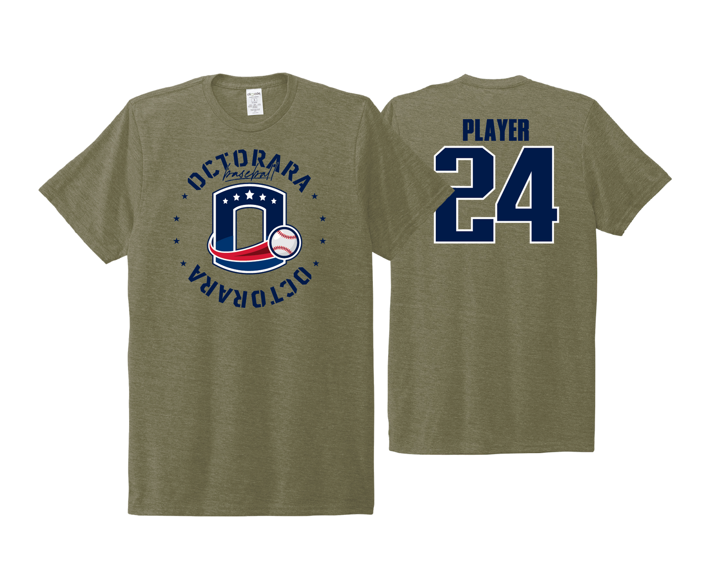 Octorara Baseball - OD GREEN - DTF | Unisex Short Sleeve Allmade® Tri-Blend Tee