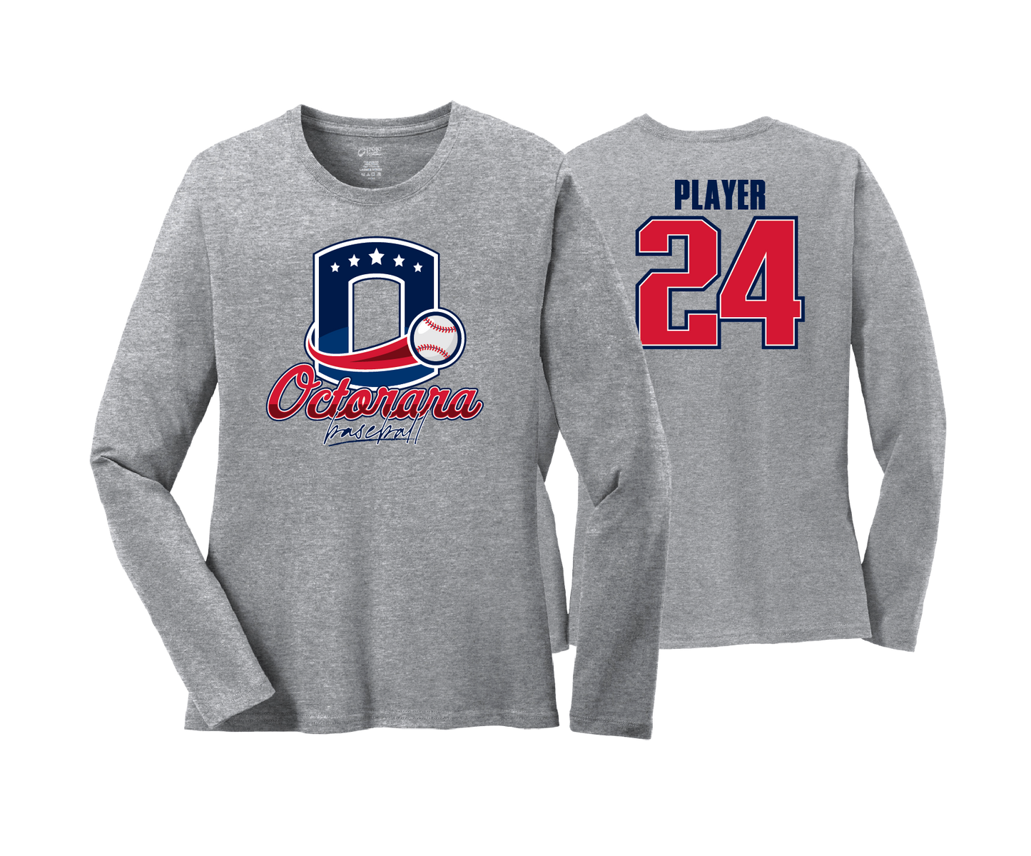 Octorara Baseball - DTF | Women's Long Sleeve Cotton Tee