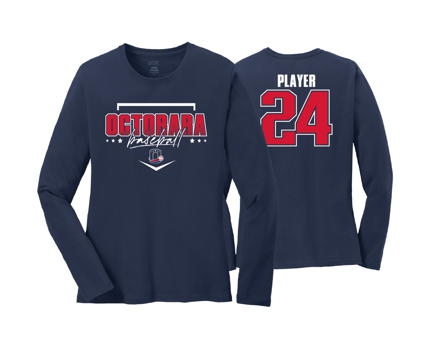 Octorara Baseball - DTF | Women's Long Sleeve Cotton Tee
