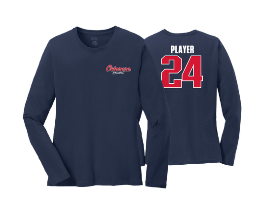 Octorara Baseball - LEFT CHEST LOGO - DTF | Women's Long Sleeve Cotton Tee
