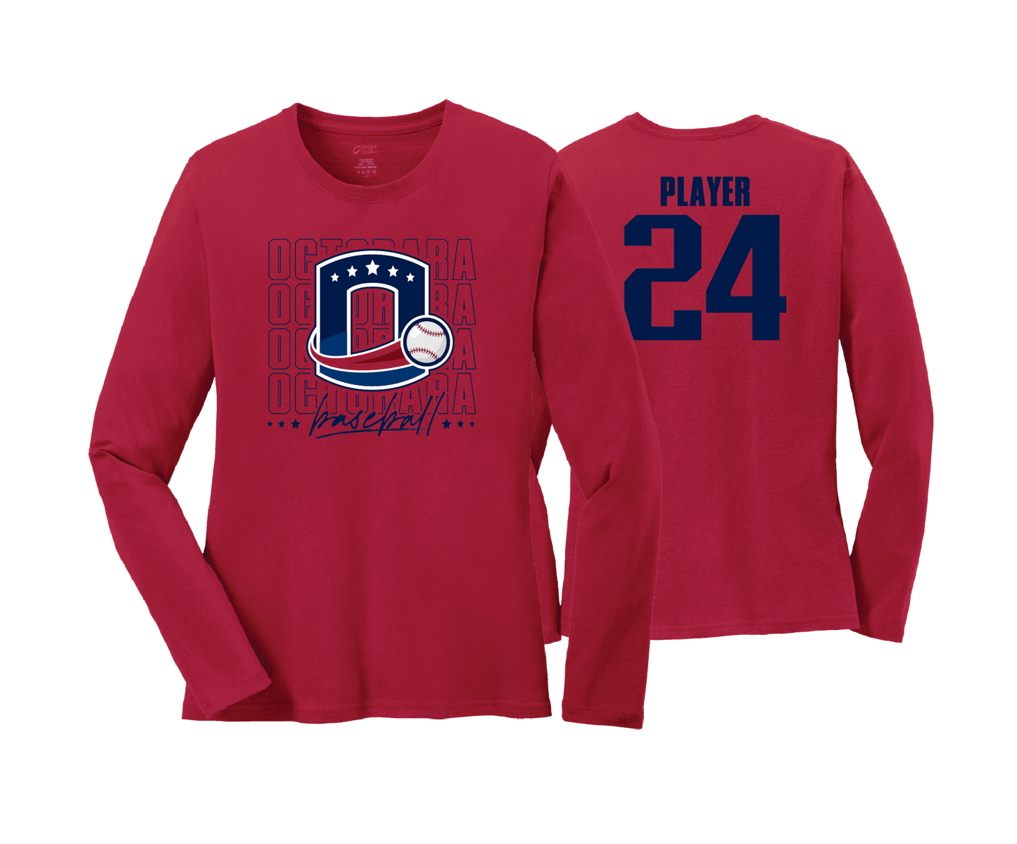 Octorara Baseball - DTF | Women's Long Sleeve Cotton Tee
