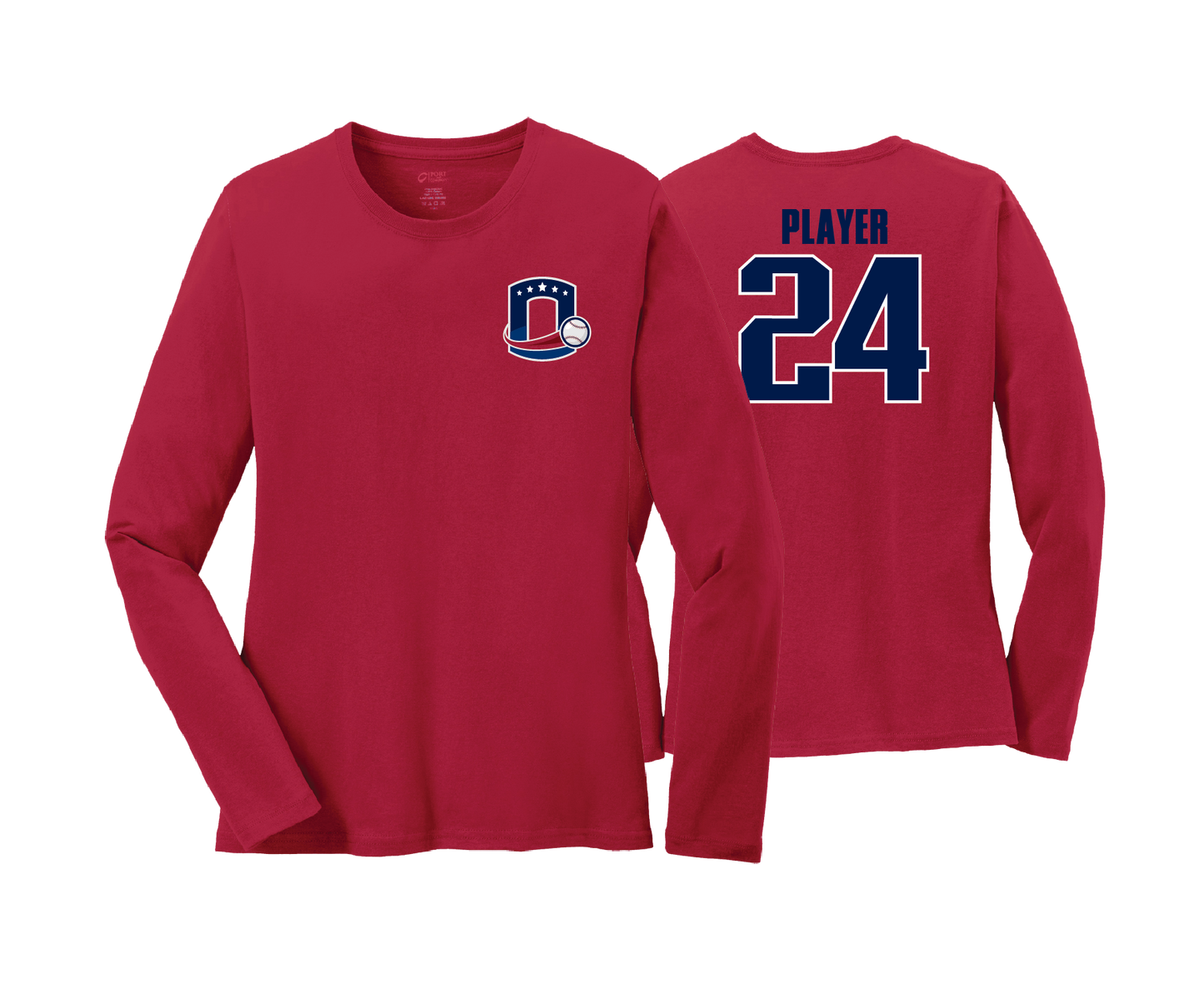 Octorara Baseball - LEFT CHEST LOGO - DTF | Women's Long Sleeve Cotton Tee