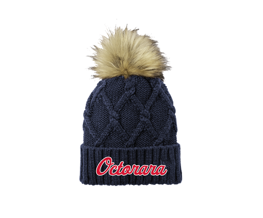 Octorara Baseball - Faux Fur Pom Beanie