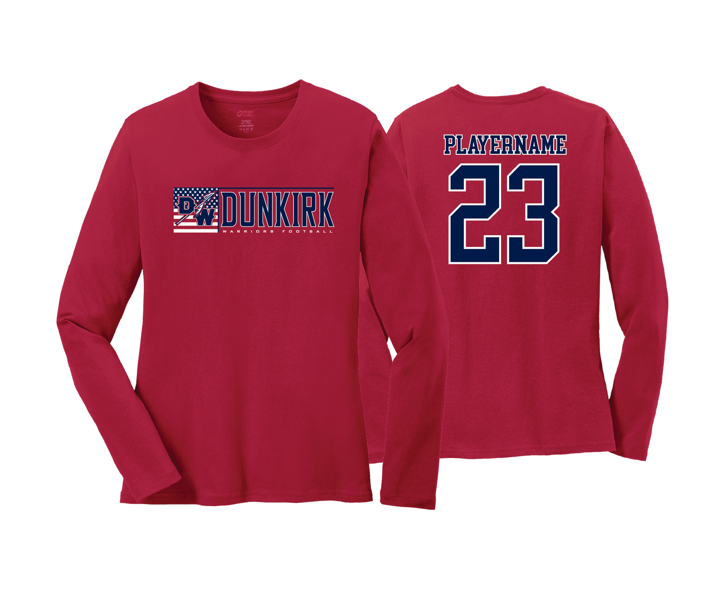 Dunkirk Warriors - DTF | Women's Long Sleeve Cotton Tee
