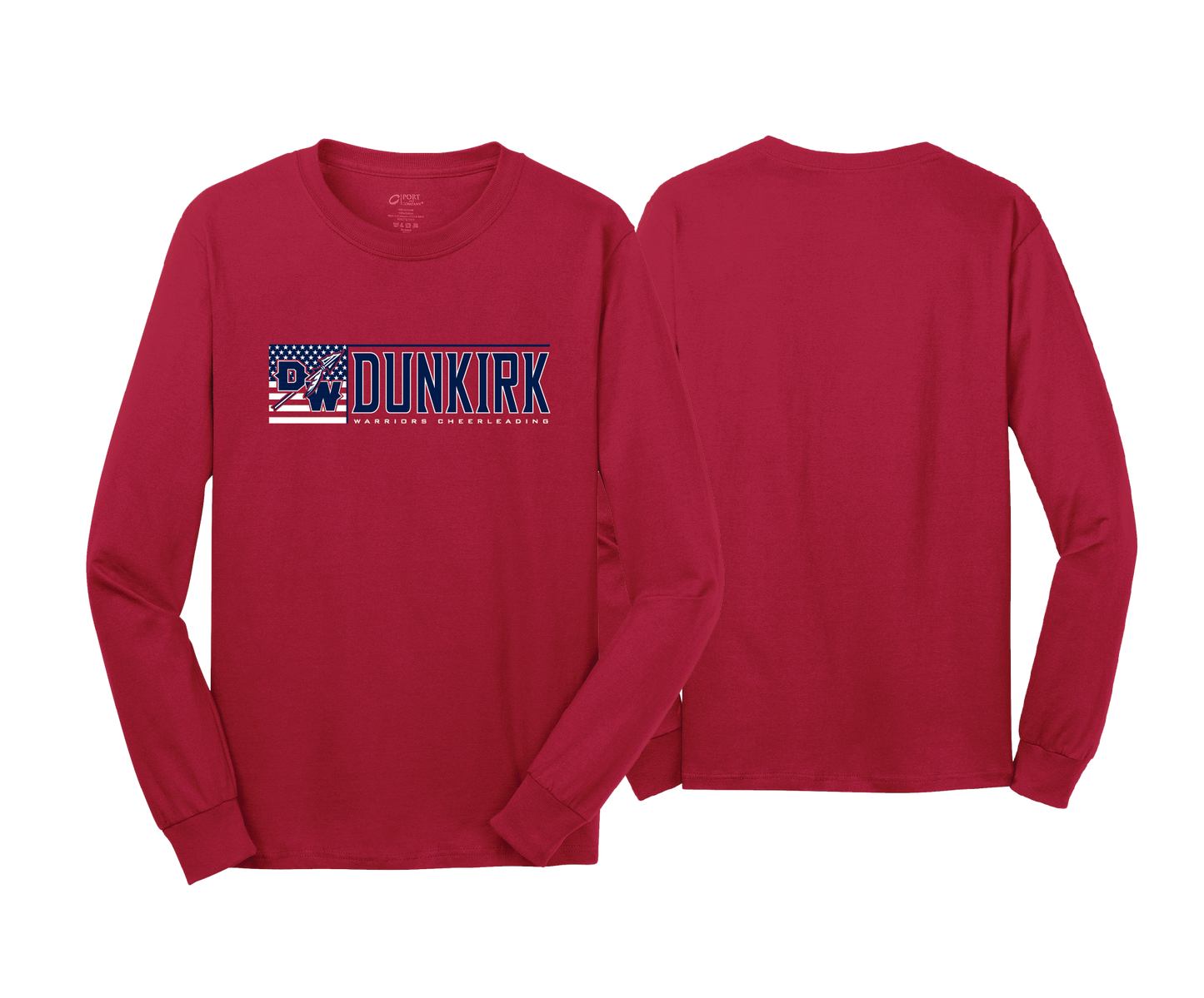 Dunkirk Warriors - Cheerleading - DTF | Unisex Long Sleeve Cotton Tee