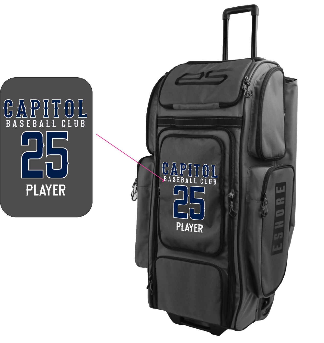 Capitol Baseball Club ES Roller Bag