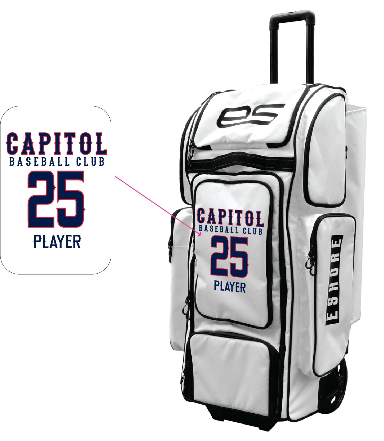 Capitol Baseball Club ES Roller Bag