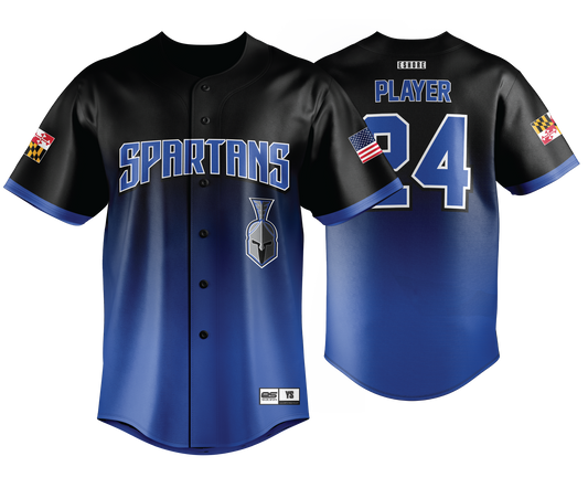 MSBL Spartans - BLACK FADE - FDS | Unisex Full Button Jersey