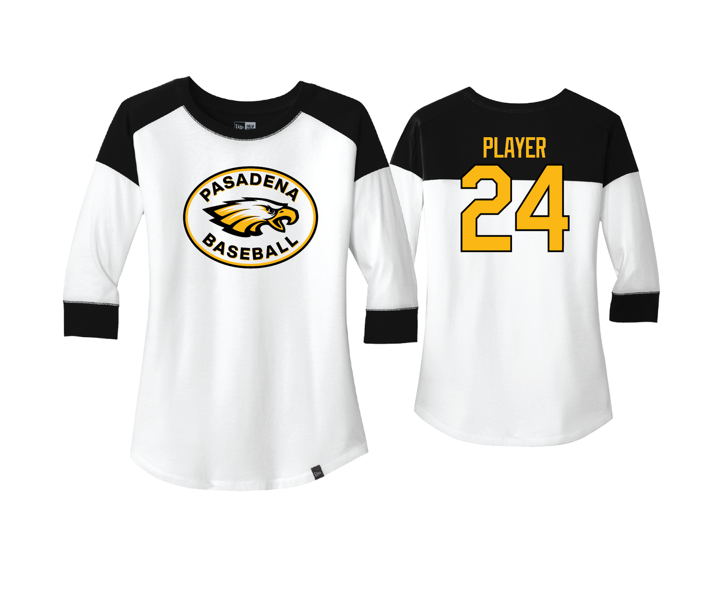 Pasadena Eagles - DTF | Women's New Era® 3/4 Sleeve Baseball Tee