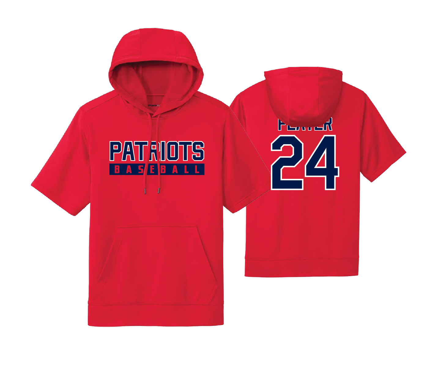 Patriots Baseball - DTF | Unisex Fleece Short Sleeve Hooded Pullover