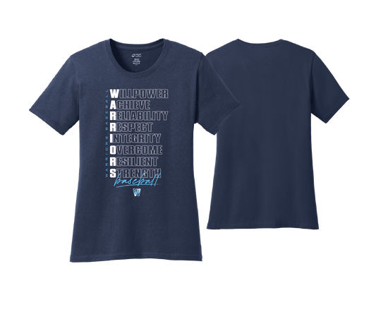 Warriors BCCC - NAVY - DTF | Women's Short Sleeve Cotton Tee