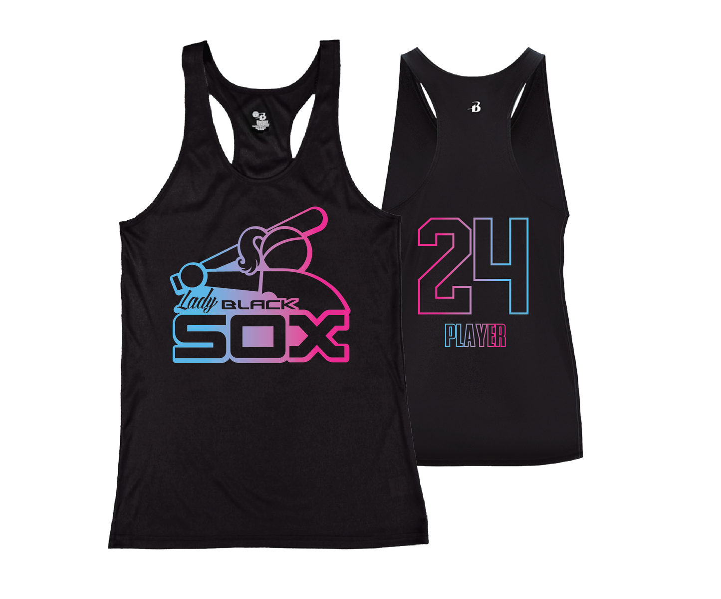 Lady Black Sox - DTF | Women's Performance Racerback