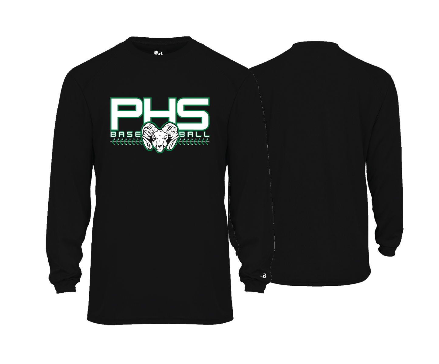 Parkside High School - BASEBALL - Black - DTF | Unisex Long Sleeve Performance Tee