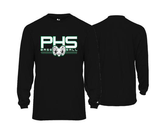 Parkside High School - BASEBALL - Black - DTF | Unisex Long Sleeve Performance Tee