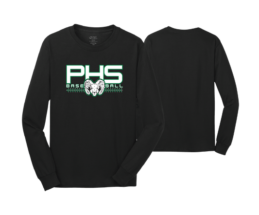 Parkside High School - BASEBALL - Black - DTF | Unisex Long Sleeve Cotton Tee