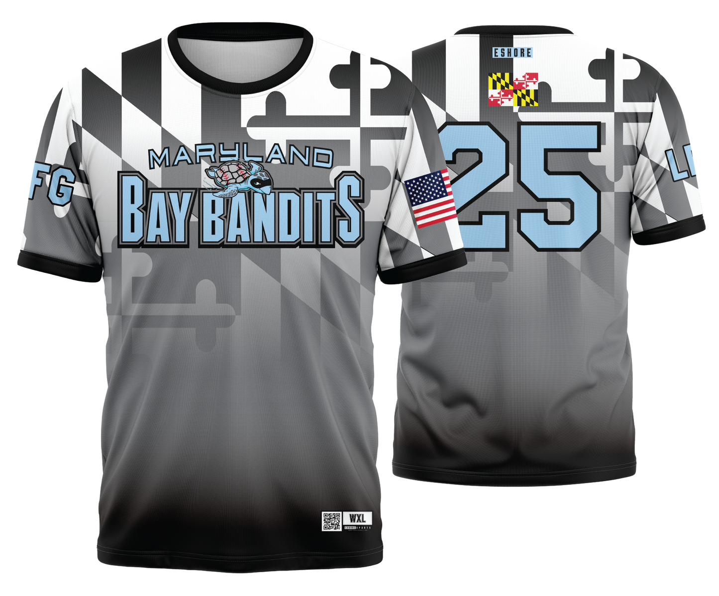 MD Bay Bandits - BLACK/WHITE FLAG - FDS | Short Sleeve Jersey