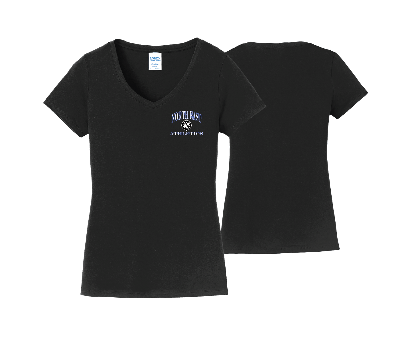 NE Athletics - DTF | Women's Short Sleeve Cotton V-Neck Tee