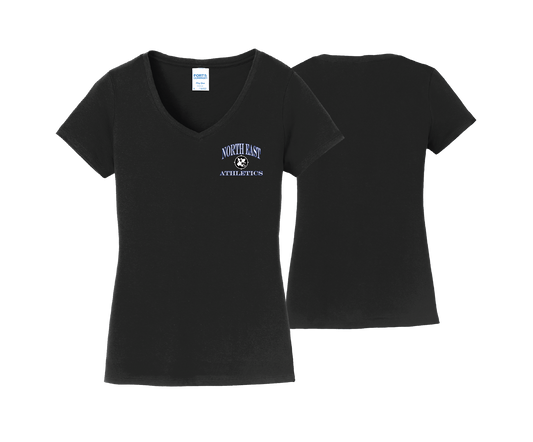 NE Athletics - DTF | Women's Short Sleeve Cotton V-Neck Tee