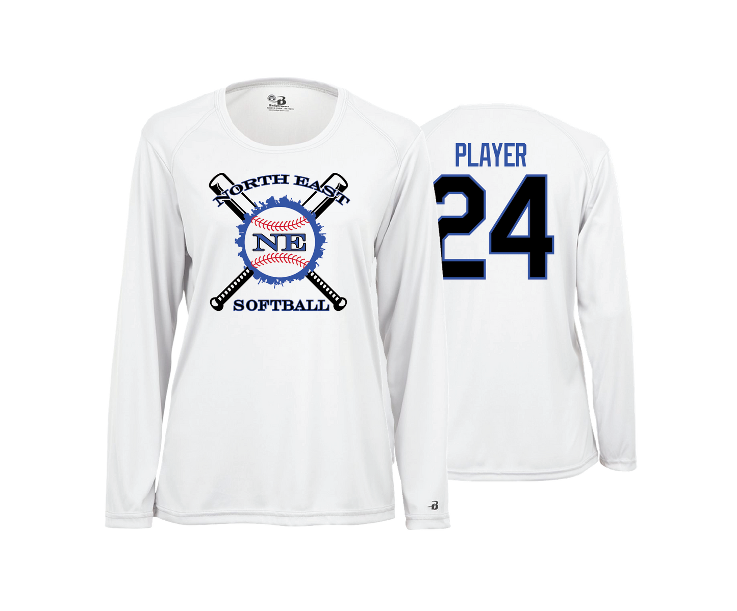 North East BB & SB - Women's LS Performance Tee's