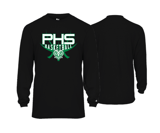 Parkside High School - BASKETBALL - Black - DTF | Unisex Long Sleeve Performance Tee