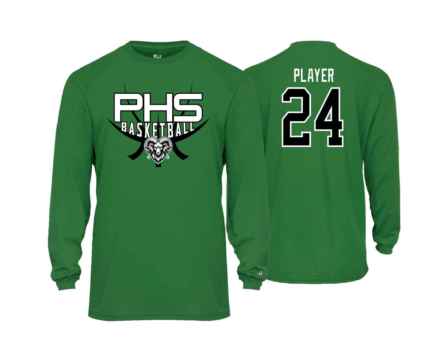 Parkside High School - BASKETBALL - Kelly Green - DTF | Unisex Long Sleeve Performance Tee