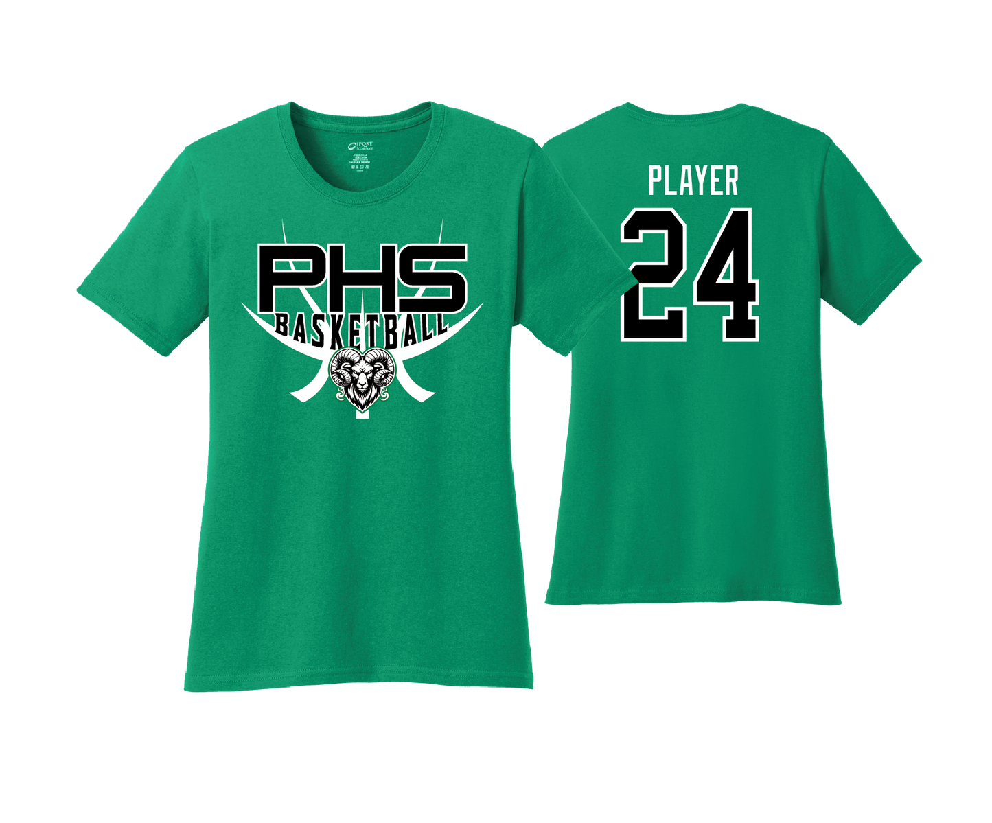 Parkside High School - BASKETBALL - Kelly - DTF | Women's Short Sleeve Cotton Tee