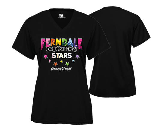 Ferndale Day Nursery - DTF | Women's Short Sleeve V-Neck Performance Tee