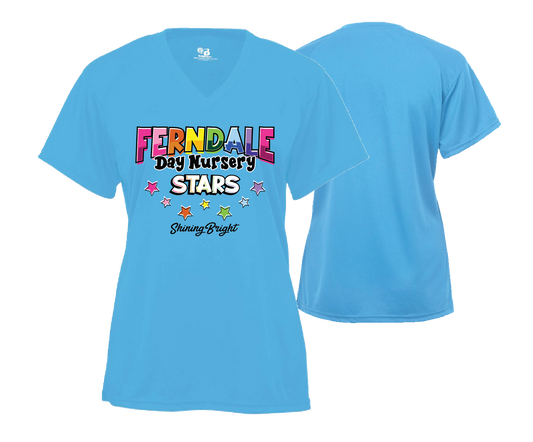 Ferndale Day Nursery - DTF | Women's Short Sleeve V-Neck Performance Tee