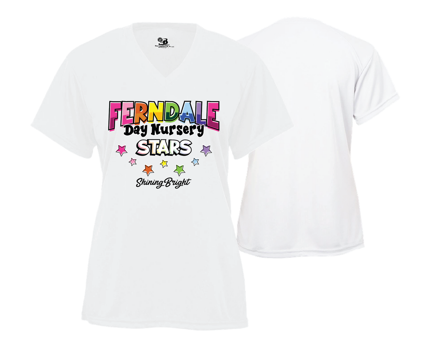 Ferndale Day Nursery - DTF | Women's Short Sleeve V-Neck Performance Tee